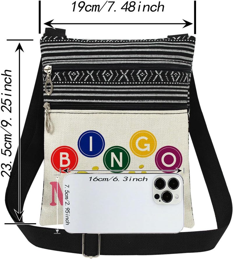 XiaoGalaee Bingo Player Game Adjustable Crossbody Bag Gift for Bingo Lovers Women Men Game - Image 2